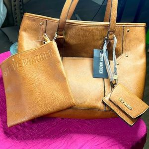 Steve Madden handbag w/straps  and 2 wallets